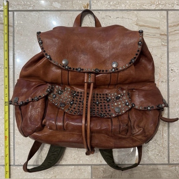 Campomaggi Teodorano Cognac Leather Big Backpack with Studs "Diamante" $925 USD - Picture 15 of 16
